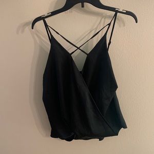 Black strapless blouse